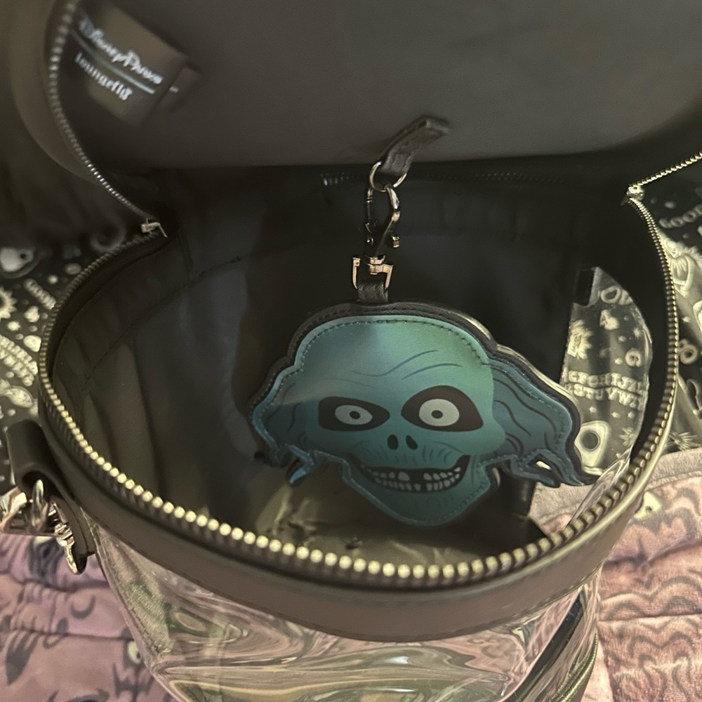 Haunted Mansion Clear Hatbox Ghost Loungefly Purse Disney Crossbody - Picture 2 of 7